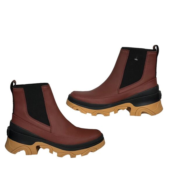 Sorel Brex Boot Chelsea Chunky 9.5 Waterproof Ankle Boots Red Cherry Women's NEW - Picture 3 of 10